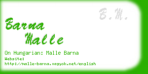 barna malle business card